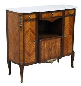 LOUIS XV STYLE MARBLE TOP BUFFET, 19TH C. (1 of 7)