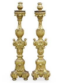 PR FRENCH GILTWOOD TORCHIERES, 19TH C. (1 of 5)