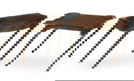 TWO ENGLISH MAHOGANY GAME TABLES (1 of 7)
