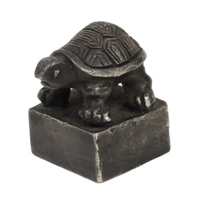 CHINESE BRONZE FIGURAL SEAL, MING