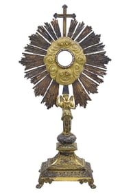 FRENCH BAROQUE REVIVAL GILT MONSTRANCE, 19TH C.