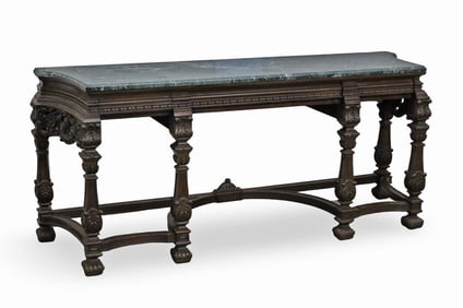 FRENCH RENAISSANCE REVIVAL MARBLE TOP CONSOLE