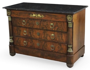 FRENCH EMPIRE BRZ MTD M/T COMMODE