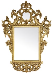 ANTIQUE ITALIAN FLORENTINE CARVED MIRROR