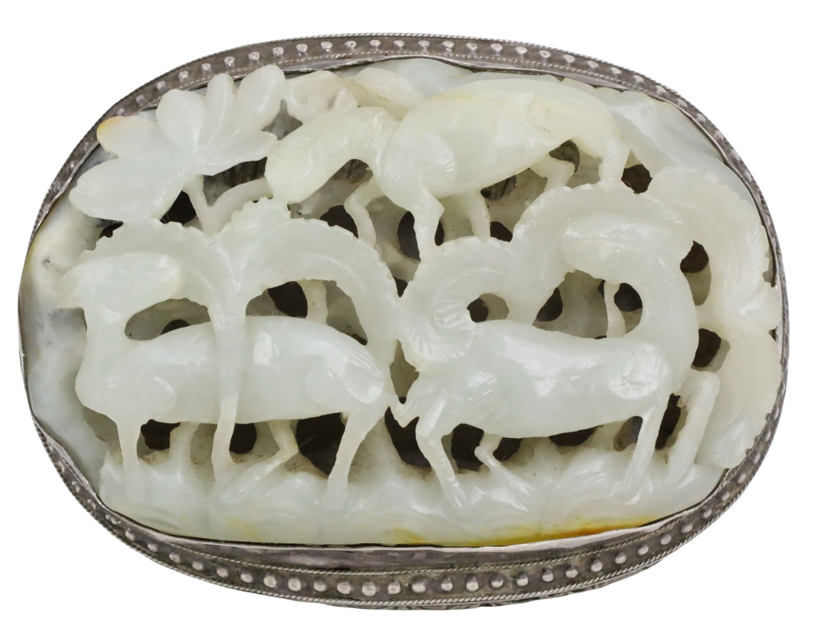 CHINESE CARVED JADE BELT BUCKLE, MING (1 of 4)