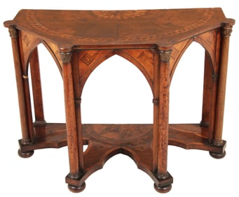 ENGLISH REGENCY WALNUT CONSOLE TABLE, C. 1830