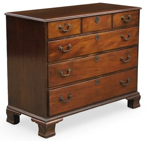 ENGLISH MAHOGANY CHEST OF DRAWERS, 19TH C.