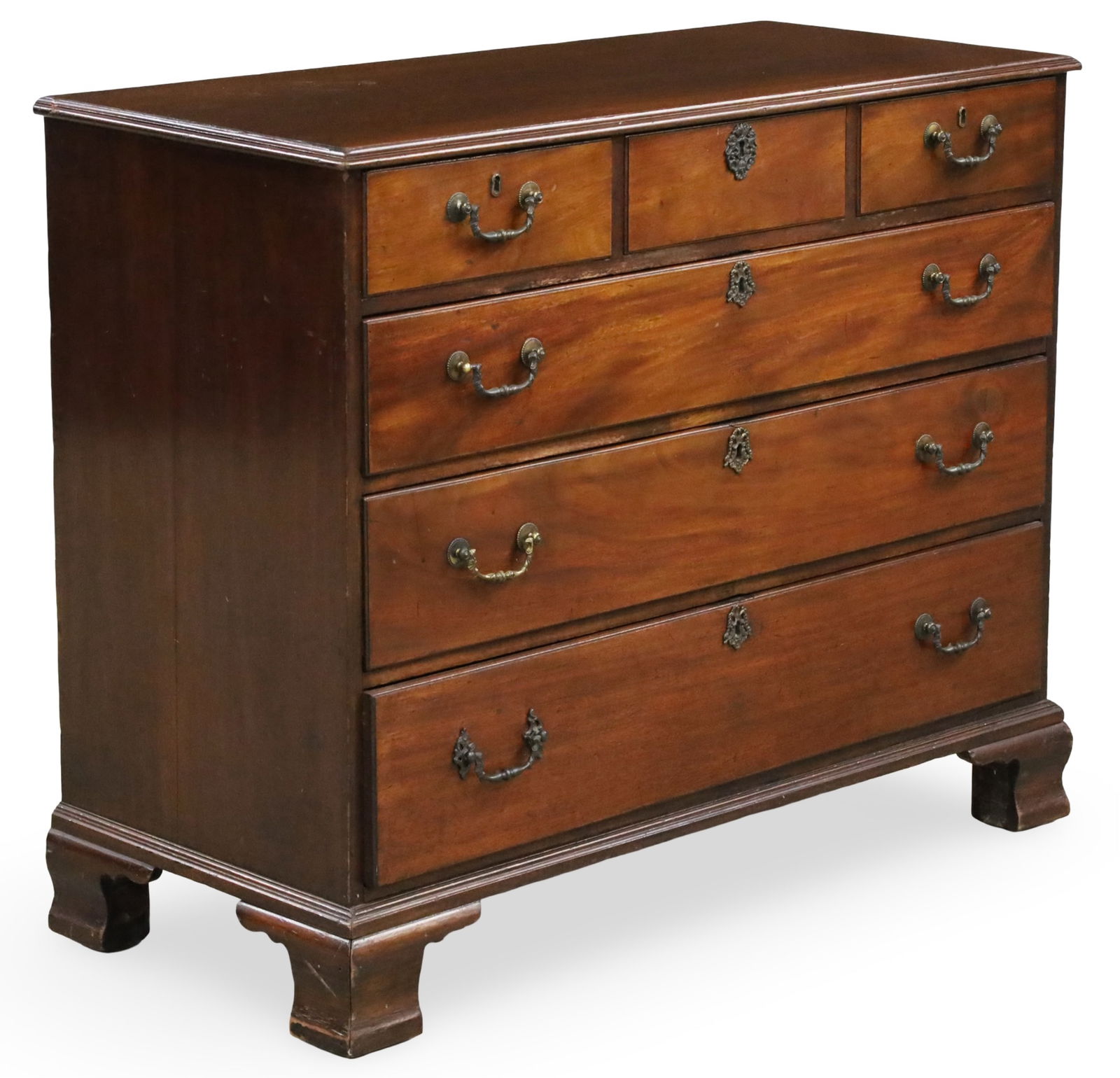 ENGLISH MAHOGANY CHEST OF DRAWERS, 19TH C. (1 of 5)