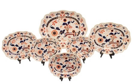 6 ENGLISH IRONSTONE PLATTERS