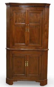 ENGLISH OAK CORNER CUPBOARD, 19TH C.
