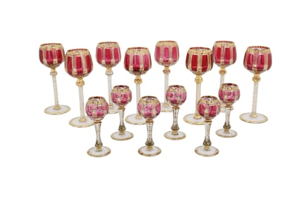 14PC CABACHON MOSER GLASS STEMWARE