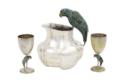 3PC EMILIA CASTILLO SILVER PLATE DRINK SERVICE