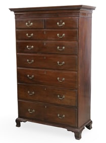 ENGLISH MAHOGANY HIGH CHEST, 19TH C.