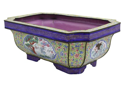 CHINESE CLOISONNE ENAMEL JARDINIERE, 18TH C.