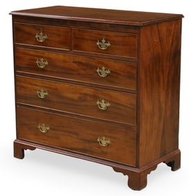 ENGLISH MAHOGANY CHEST OF DRAWERS, 19TH C.