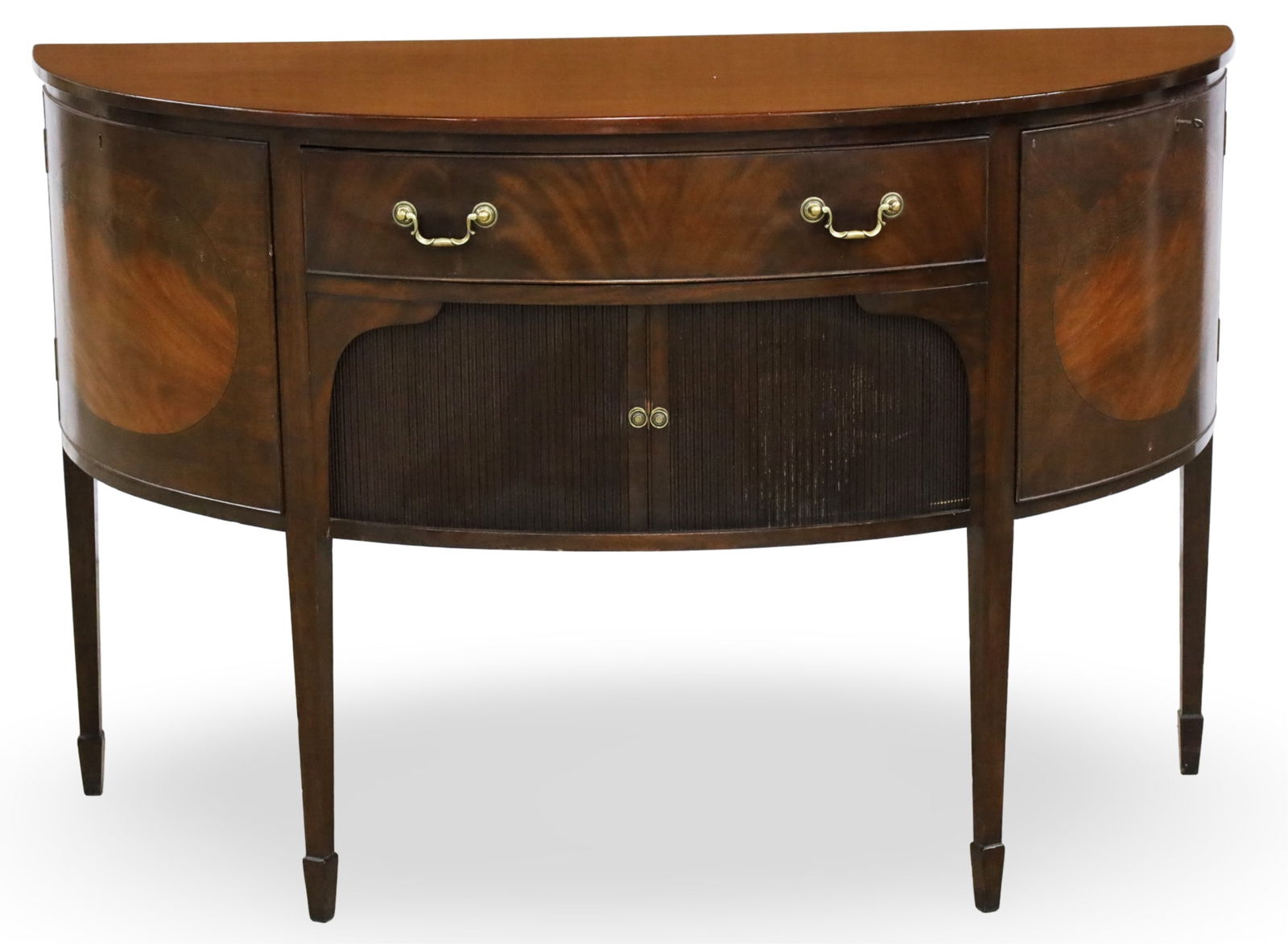 ENGLISH MAHOGANY BOWFRONT SIDEBOARD (1 of 2)