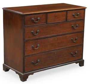 ENGLISH MAHOGANY CHEST OF DRAWERS, 19TH C.