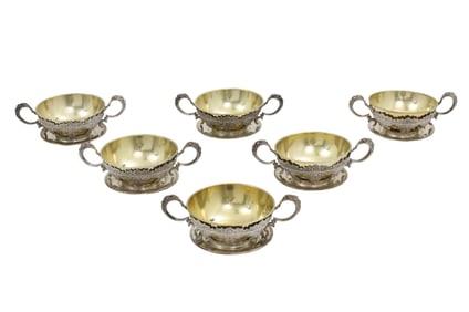 SET OF 6 TIFFANY & CO. STERLING BOUILLON CUPS