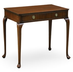 INLAID ENGLISH MAHOGANY WRITING TABLE