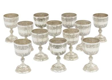 12 SANBORNS MEXICO STERLING CORDIALS