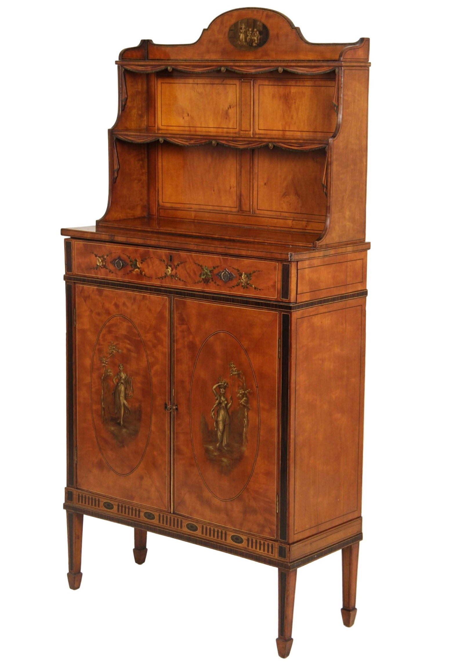 ENGLISH ADAMS STYLE BOOKCASE, 19TH C. (1 of 3)