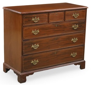 ENGLISH MAHOGANY CHEST OF DRAWERS, 19TH C.
