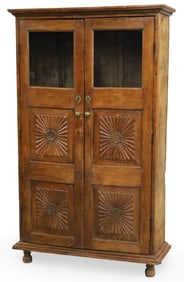 BRITISH COLONIAL TEAKWOOD CABINET, 19TH C.