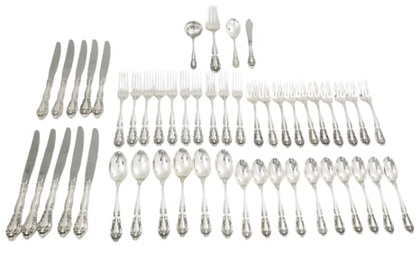 50PC GORHAM BARONIAL  STERLING FLATWARE, 68 T.O.W.