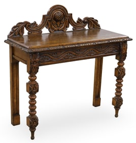 CARVED FRENCH WALNUT CONSOLE TABLE