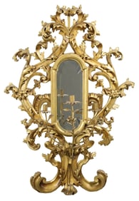ITALIAN GILTWOOD MIRRORED SCONCE, 19TH C.