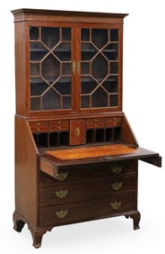 ENGLISH MAHOGANY CHIPPENDALE SECRETARY, 19TH C.