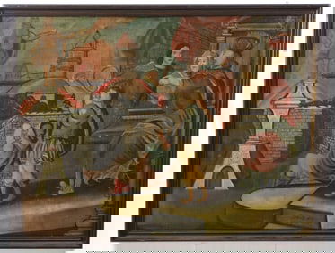 FRENCH SCHOOL OIL ON CANVAS PAINTING, 19TH C.