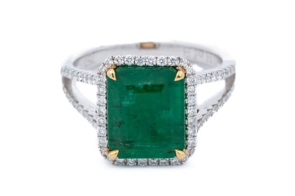 18K 4.12CT EMERALD RING
