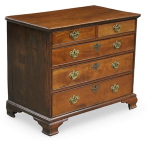 ENGLISH MAHOGANY CHEST OF DRAWERS, 19TH C.