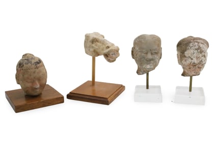 4PC CHINESE POTTERY FRAGMENTS, HAN DYNASTY