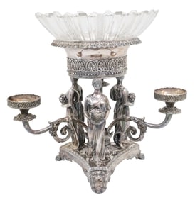 VICTORIAN SILVER PLATED EPERGNE
