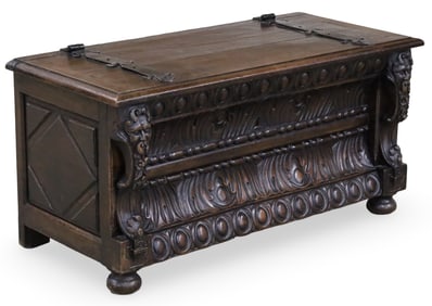 ITALIAN BAROQUE STYLE WALNUT CASSONE, 19TH C.
