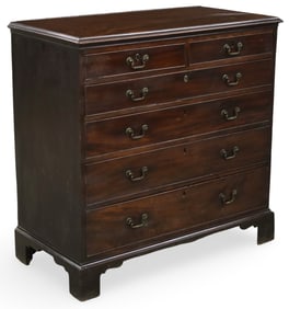 ENGLISH MAHOGANY CHEST OF DRAWERS, 19TH C.