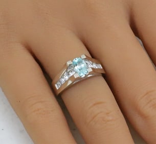 14K TOURMALINE AND DIAMOND RING