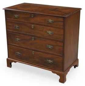 ENGLISH MAHOGANY CHEST OF DRAWERS, 19TH C.