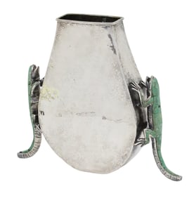 EMILIA CASTILLO SILVER PLATED LIZARD VASE