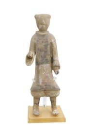 CHINESE POTTERY TOMB GUARDIAN FIGURE, HAN DYNASTY