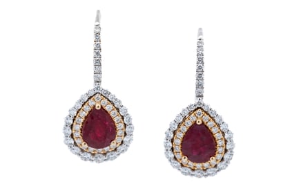 18K RUBY AND DIAMOND EARRINGS