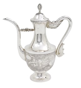 CHINESE SILVER DRAGON TEAPOT, LATE QING