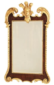 GEORGE III STYLE GILT AND MAHOGANY MIRROR