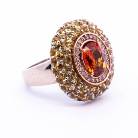 14K WHITE AND ROSE GOLD CITRINE RING