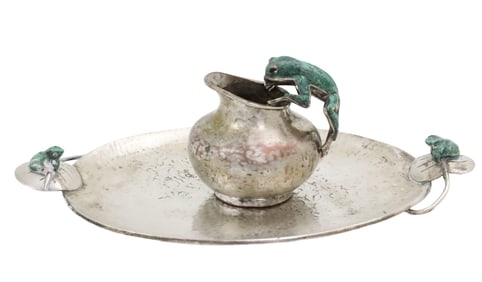 EMILIA CASTILLO SILVER PLATED PITCHER AND TRAY