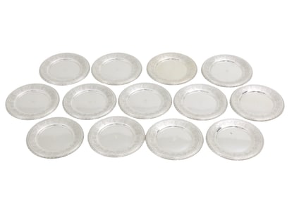 13 STERLING BREAD BUTTER PLATES, WALLACE, 47 TOW