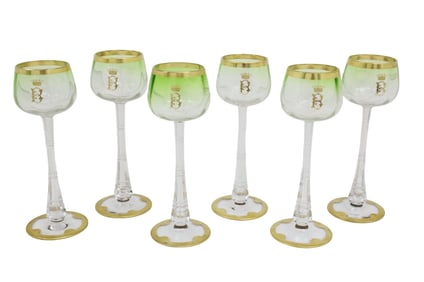 SET OF 6 MOSER GLASS STEMWARE