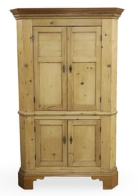 ENGLISH PINE CORNER CUPBOARD